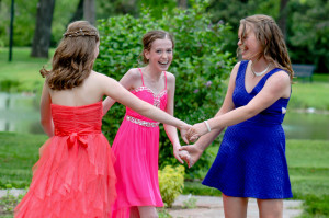 Laurel and Friends dancing in the park before the Dance.